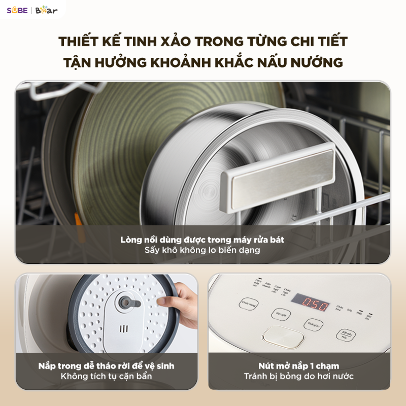 [SALE 20/10] Nồi cơm điện Bear 1.2L RC-5H30O12